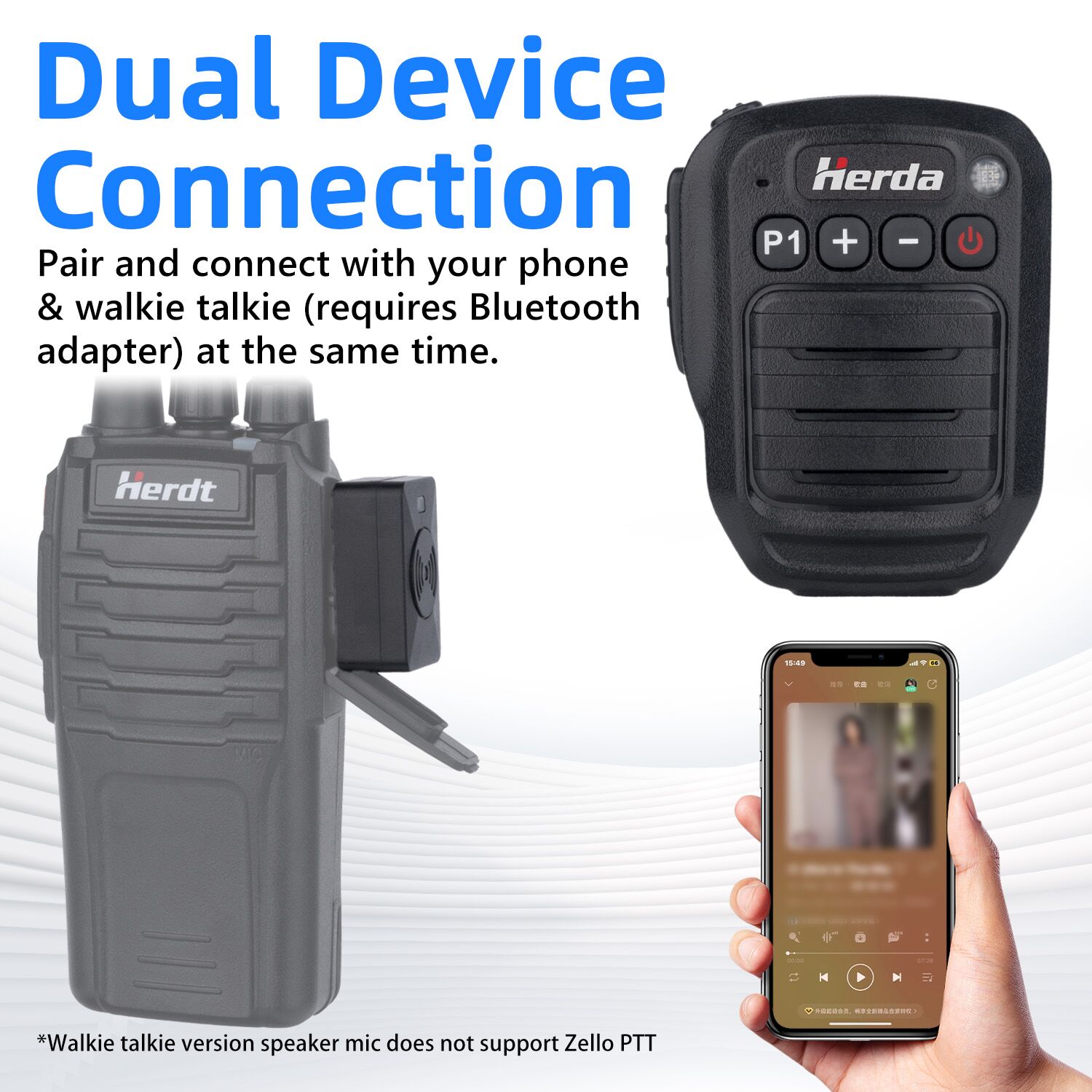 トランシーバーワイヤレススピーカーマイク - Herda Radio