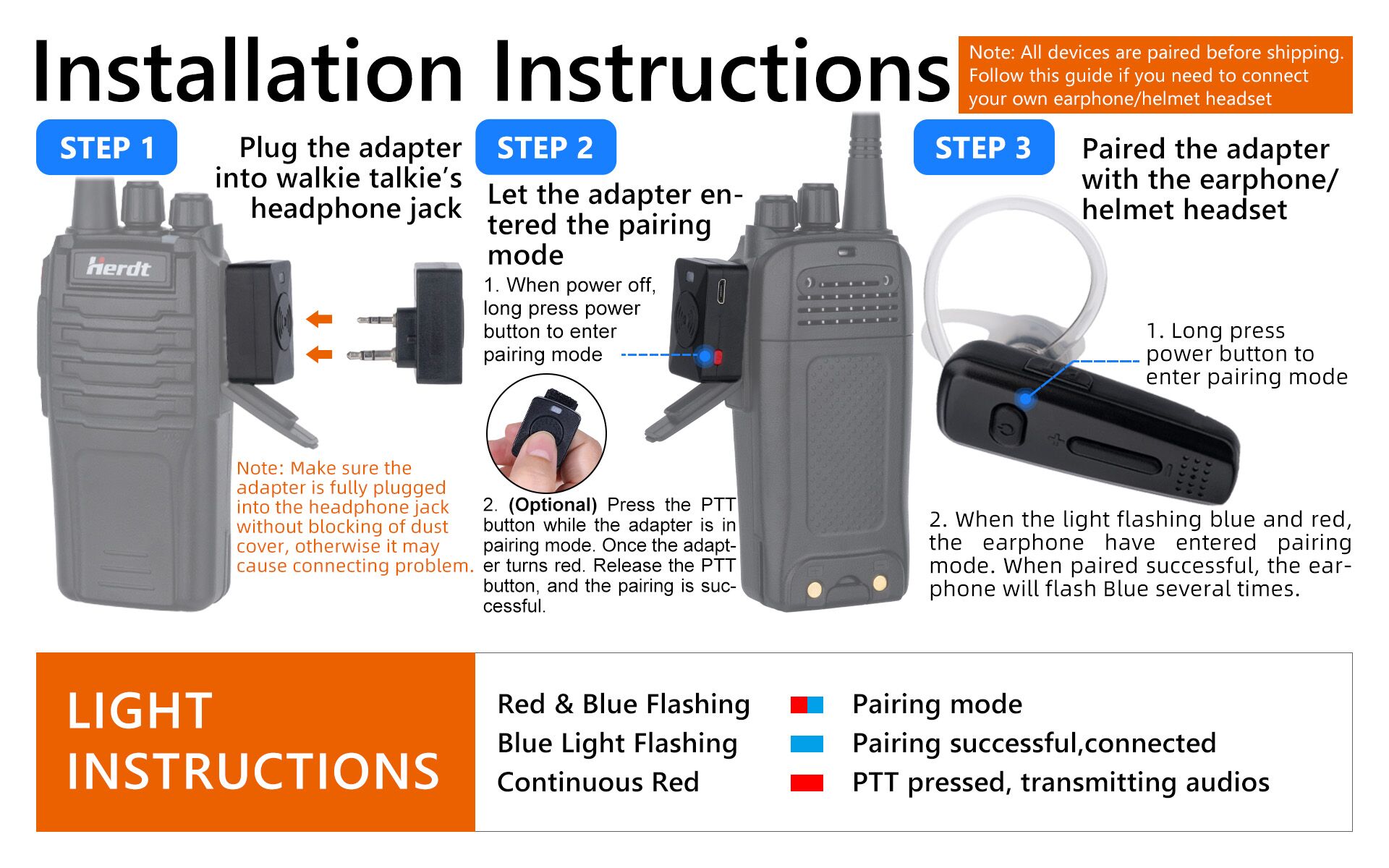 トランシーバー Bluetooth アダプター (Kenwood K1 コネクター